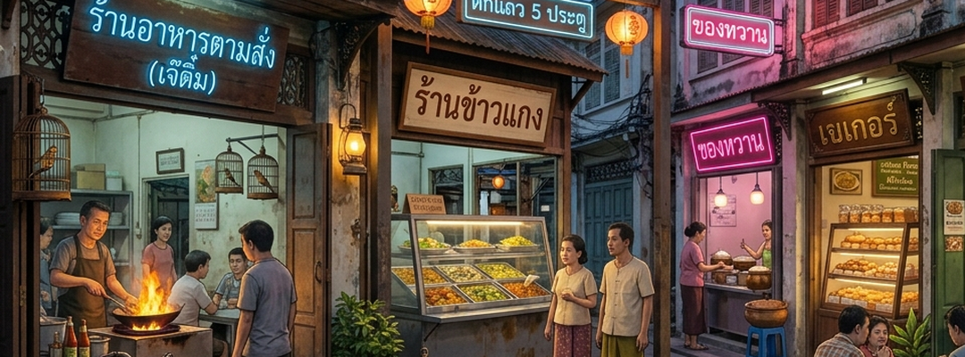 ตรอกอาหารคลาสสิก รวมร้านตามสั่ง ข้าวแกง ของหวาน และเบเกอรี่